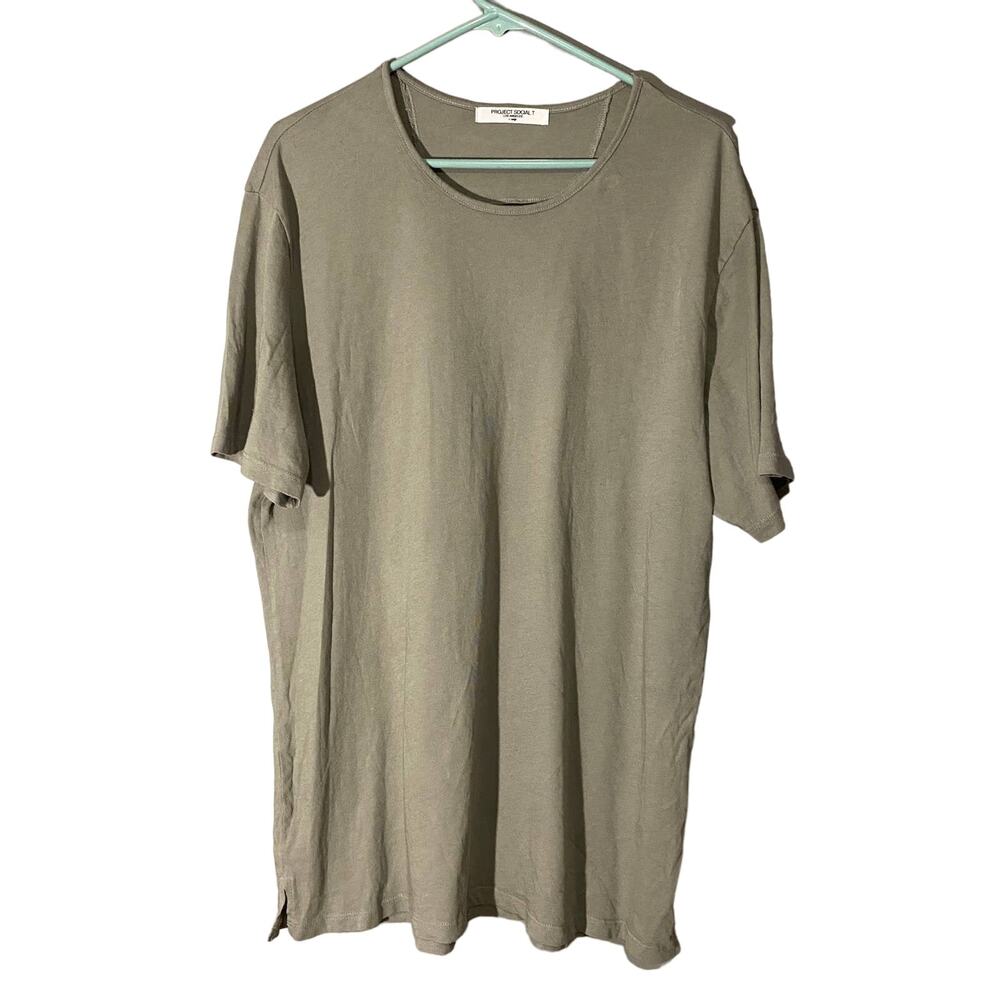 Project Social T Olive Green Short Sleeve Lightweight Casual Basic Tee Sz Men XL